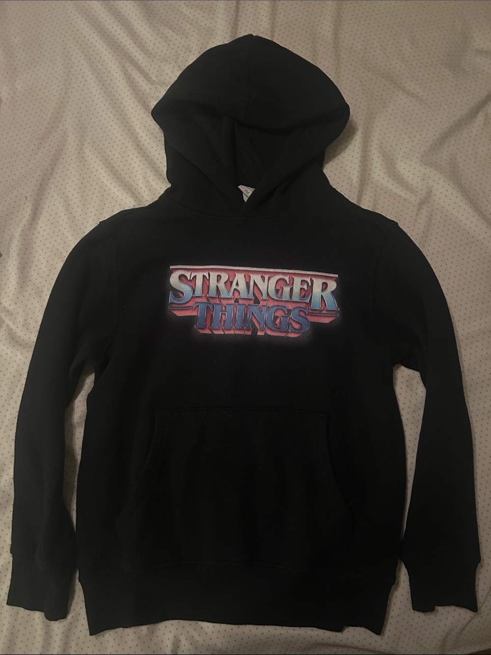 Stranger Things Black Kids Hoodie with Logo